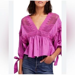 Free People DRIVE YOU MAD BLOUSE